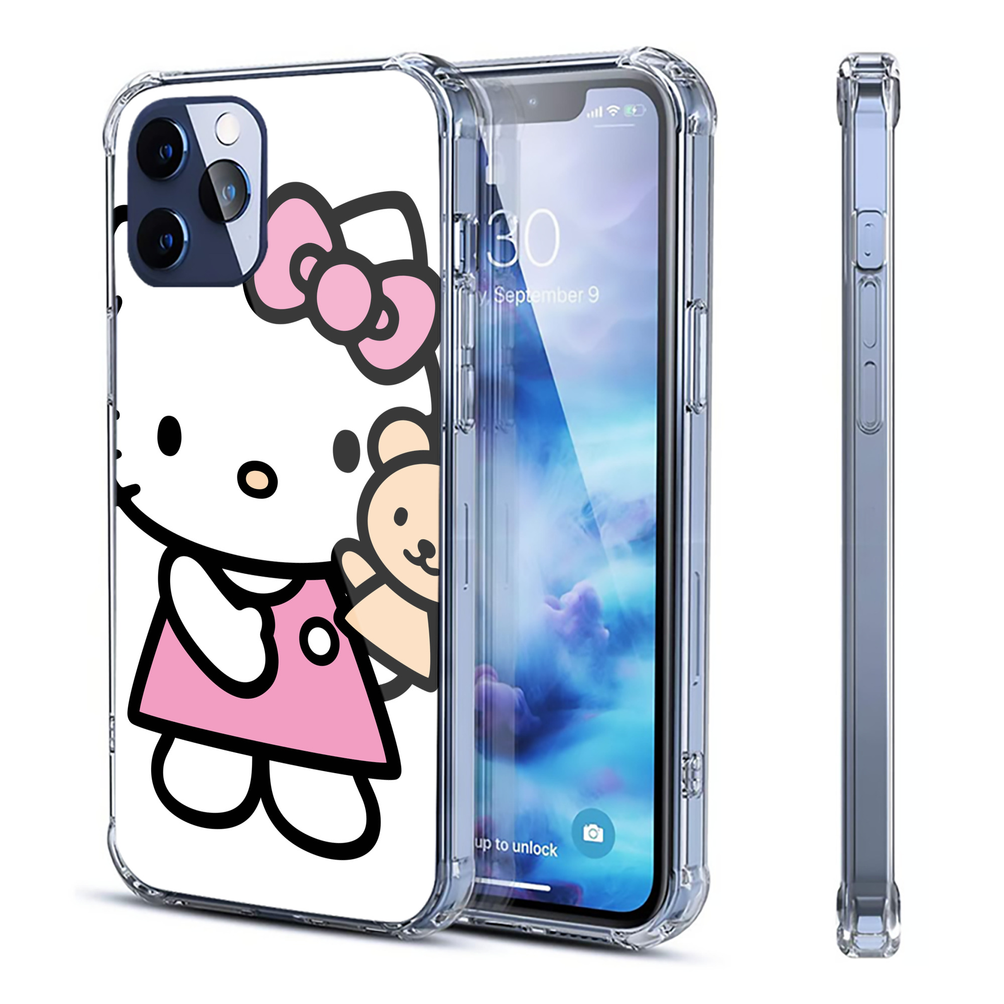 （画像用） Hello Kitty ハローキティ 【iPhone 12シリーズ対応】透明スマホケース（クリアソフトケース）